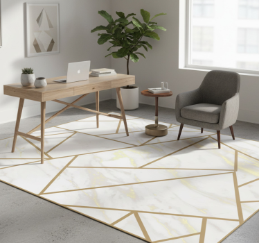 Vinyl tapijt kantoor marmer geometrisch mozaïek - TenStickers