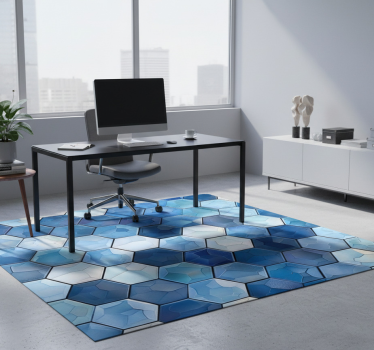 Vinyl tapijt kantoor met blauw tegels effect - TenStickers