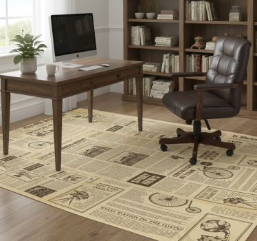 Vinyl tapijt kantoor vintage amerikaanse krant - TenStickers