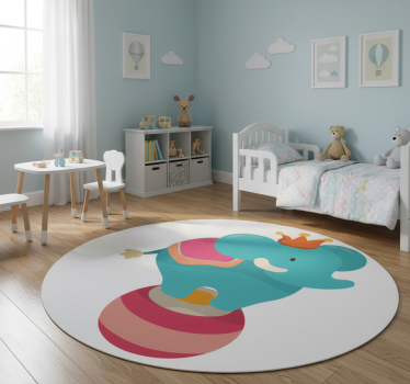 Vinyl tapijt kind balancerende olifant - TenStickers