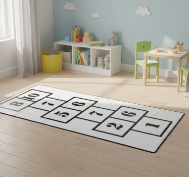 Vinyl tapijt kind zwart-wit hinkelen - TenStickers