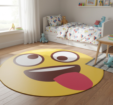 Vinyl tapijt kind speelse emoji gezicht - TenStickers