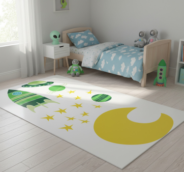 Vinyl tapijt kind sticker ruimte groene tinten - TenStickers
