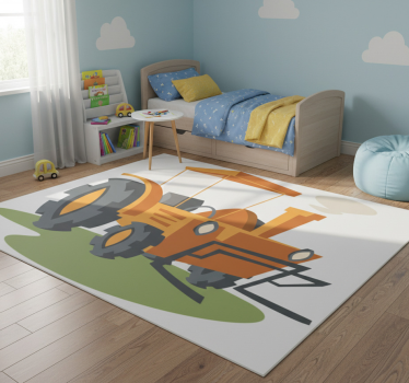Vinyl tapijt kind oranje tractor - TenStickers