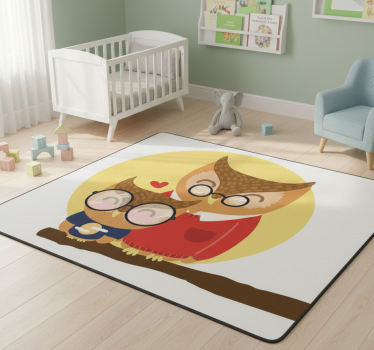 Vinyl tapijt kind uil vader en zoon - TenStickers