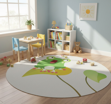 Vinyl tapijt kind zingende kikker - TenStickers