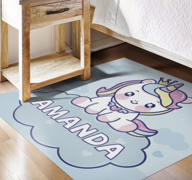 Vinyl tapijt meer kinderen gepersonaliseerde eenhoorn - TenStickers
