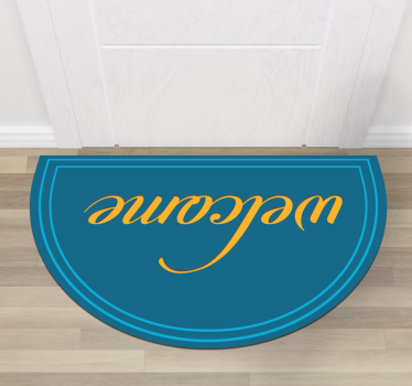Vinyl tapijt ontvangsthal blauw welkom ontwerp - TenStickers