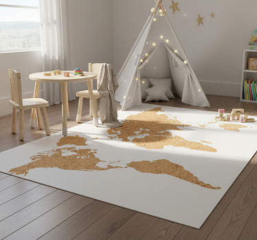 Vinyl tapijt wereldkaart decoratief kurk kaart - TenStickers