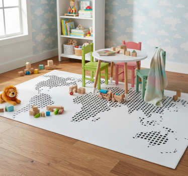 Vinyl tapijt wereldkaart decoratieve vierkanten - TenStickers