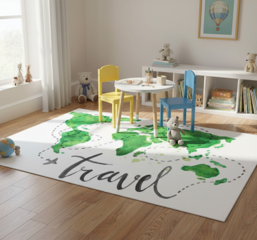 Vinyl tapijt wereldkaart decoratieve wereldkaart reizen - TenStickers