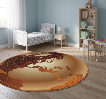 Vinyl tapijt wereldkaart gouden wereld europa - TenStickers