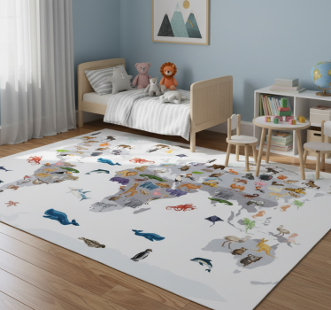 Vinyl tapijt wereldkaart in nordic stijl muurstickers - TenStickers