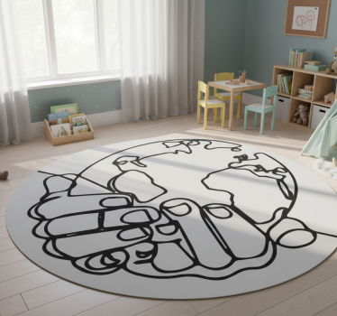 Vinyl tapijt wereldkaart minimalistische aarde - TenStickers