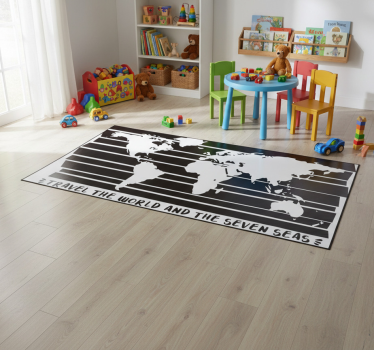 Vinyl tapijt wereldkaart ontdek de wereld - TenStickers