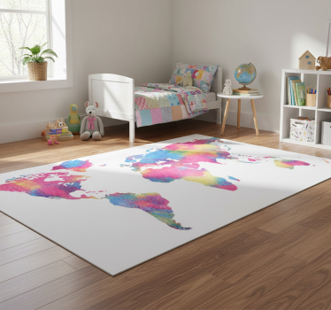 Vinyl tapijt wereldkaart tie dye ontwerp - TenStickers
