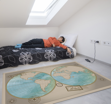 Vinyl tapijt wereldkaart wanddecoratie - TenStickers