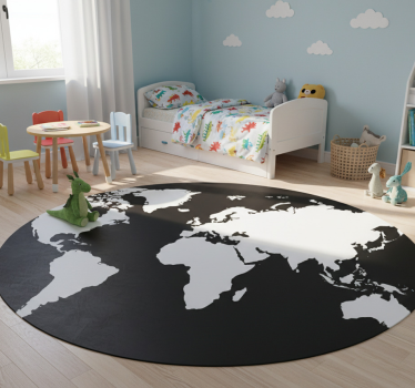 Vinyl tapijt wereldkaart wanddecoratie cirkel - TenStickers