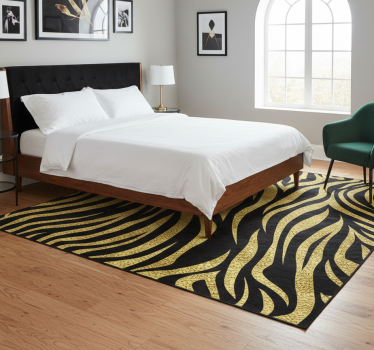 Vinyl vloerkleed dierenprint gouden zebra patroon - TenStickers