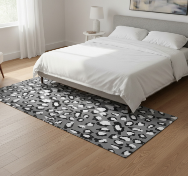 Vinyl vloerkleed dierenprint grijs en wit luipaard - TenStickers