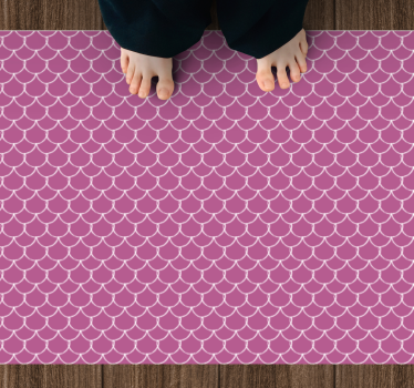 Vinyl vloerkleed dierenprint kleine roze zeemeermin schubben - TenStickers