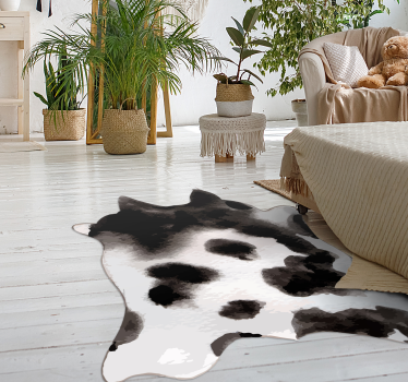 Vinyl vloerkleed dierenprint koeienhuid idee - TenStickers