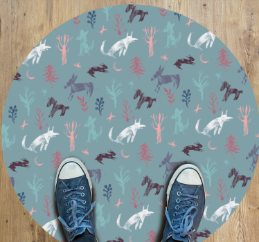 Vinyl vloerkleed dierenprint natuur geïnspireerde wezens - TenStickers