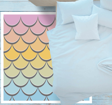 Vinyl vloerkleed dierenprint originele vis schubbenpatroon - TenStickers