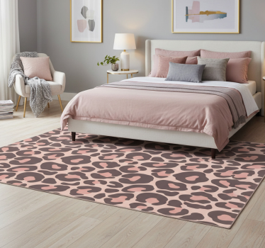 Vinyl vloerkleed dierenprint roze luipaard print - TenStickers