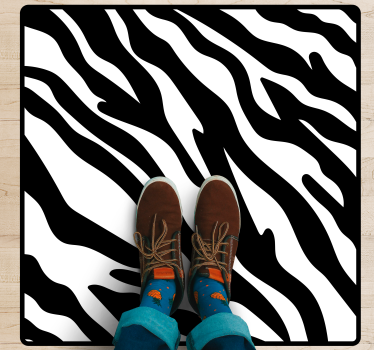 Vinyl vloerkleed dierenprint zebra patroon stijl - TenStickers