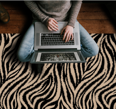 Vinyl vloerkleed dierenprint zebra streep motief - TenStickers