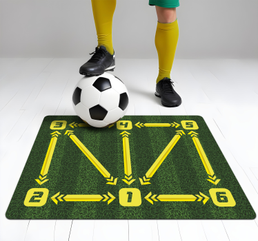 Voetbal training Rechthoekig vinyl tapijt - TenStickers