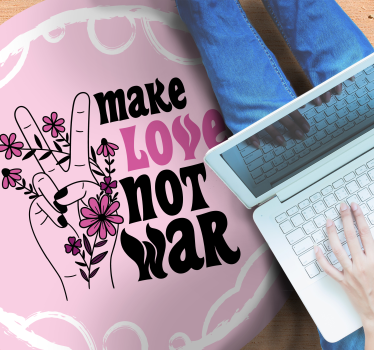 Vreedzame liefdesboodschap vinyl tapijt zinnen en teksten - TenStickers