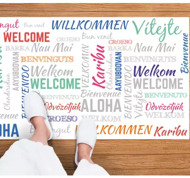 Welkom aloha karibu vinyl tapijt zinnen en teksten - TenStickers