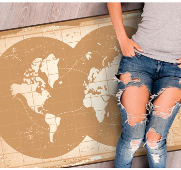 Wereldatlas vinyl tapijt wereldkaart - TenStickers