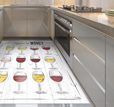Wijnglas gids vinyl tapijt zinnen en teksten - TenStickers