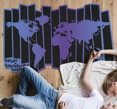 Wondere wereldvinyl vinyl tapijt wereldkaart - TenStickers