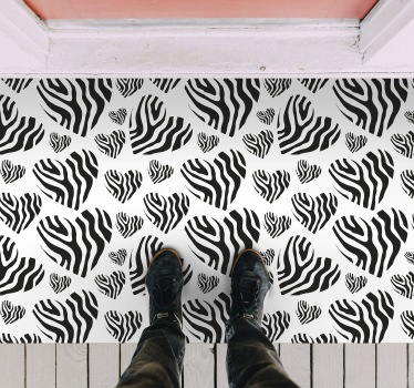 Zebra strepen patroon vinyl vloerkleed dierenprint - TenStickers