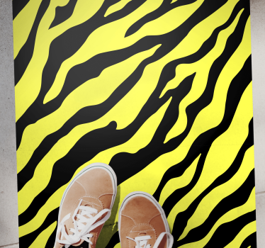 Gele zebraprint vinyl vloerkleed dierenprint - TenStickers