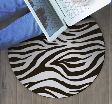 Zebra wervelpatroon vinyl vloerkleed dierenprint - TenStickers