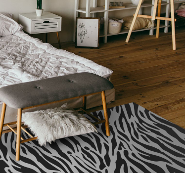 Zebrapatroon strepen vinyl vloerkleed dierenprint - TenStickers