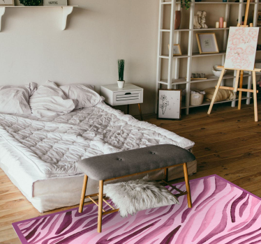 Vinyl vloerkleed dierenprint roze zebraprint - TenStickers