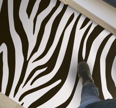 Zebrastrepenmotief vinyl vloerkleed dierenprint - TenStickers