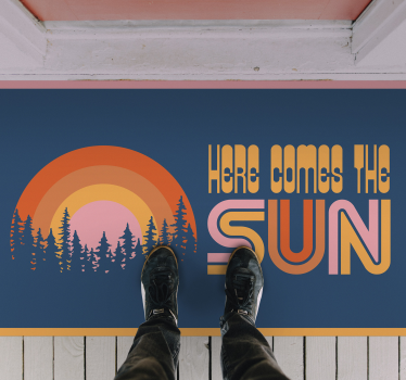 Zonsopgang silhouet scène vinyl tapijt zinnen en teksten - TenStickers