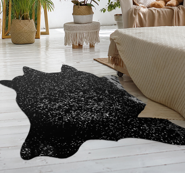 Zwart gevlekt koeienhuid vinyl vloerkleed dierenprint - TenStickers