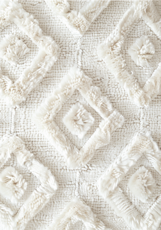 Diamantpatroon vinyl tapijt wit - TenStickers