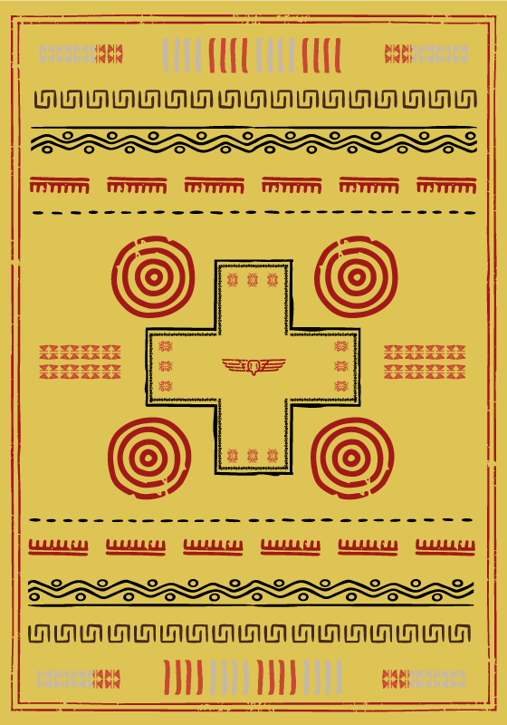 Etnisch ontwerp vinyl tapijt geel - TenStickers