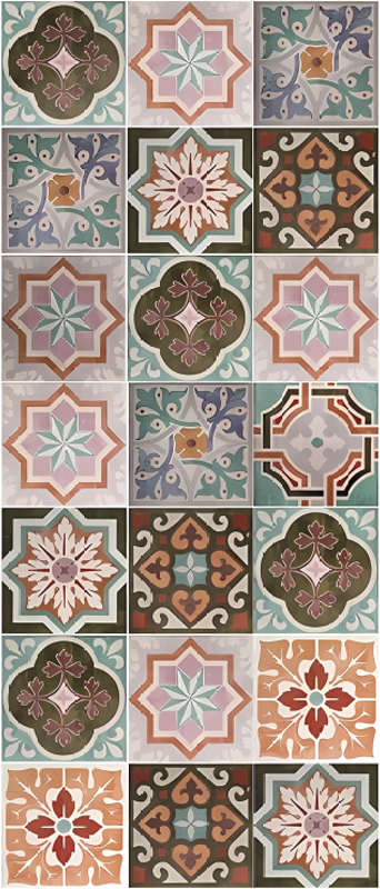 Piastrelline siciliaanse vinyl tapijt keuken - TenStickers