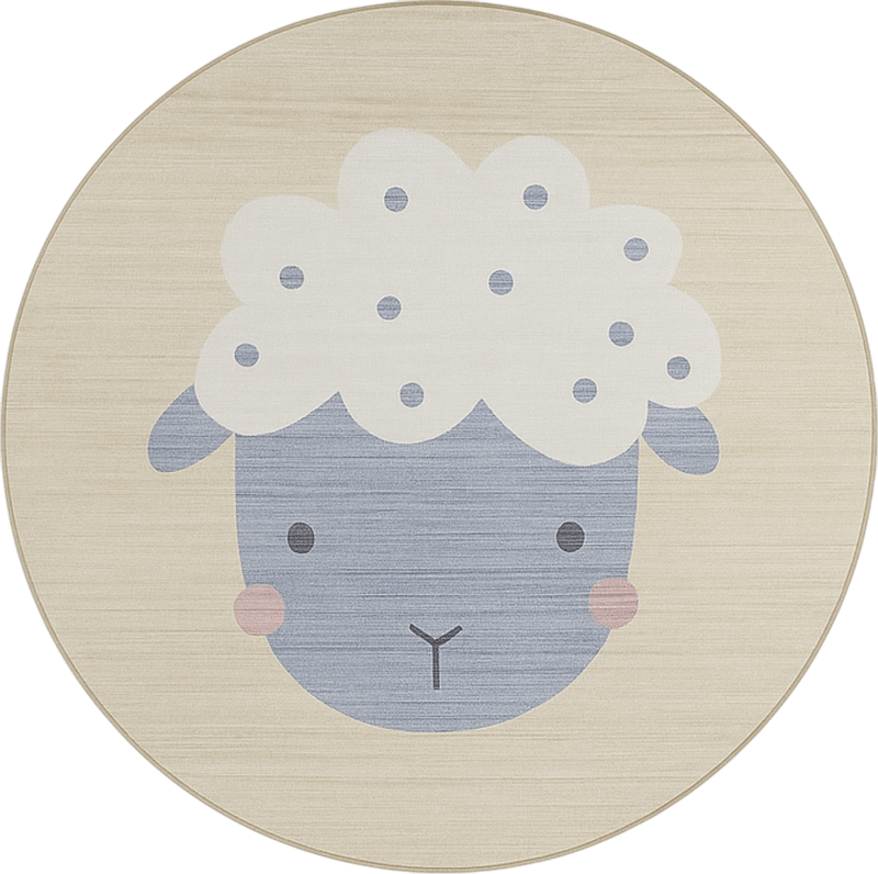 Beige babyschaap vinyl tapijt meer kinderen - TenStickers