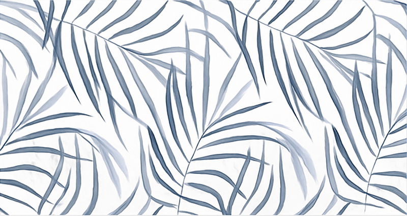 Dunne bladeren ontwerp vinyl tapijt blauw - TenStickers